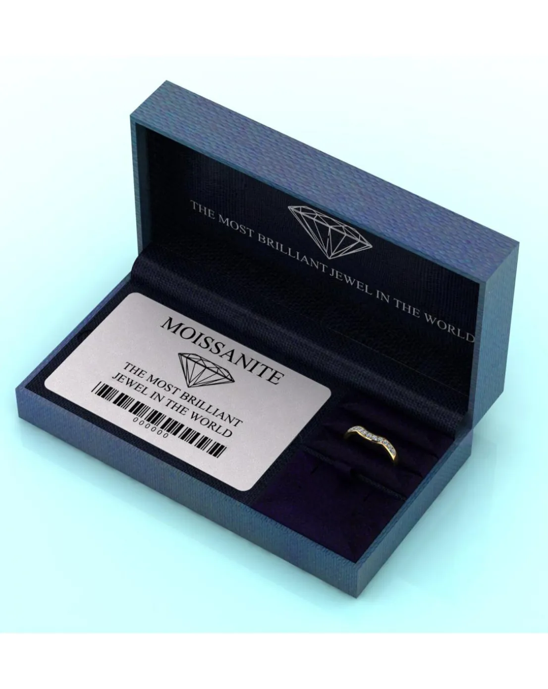 9ct Gold 11 Stone Moissanite Shaped Eternity Ring