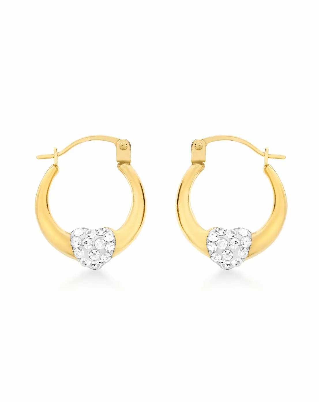 9ct Gold Crystalique Heart Earrings