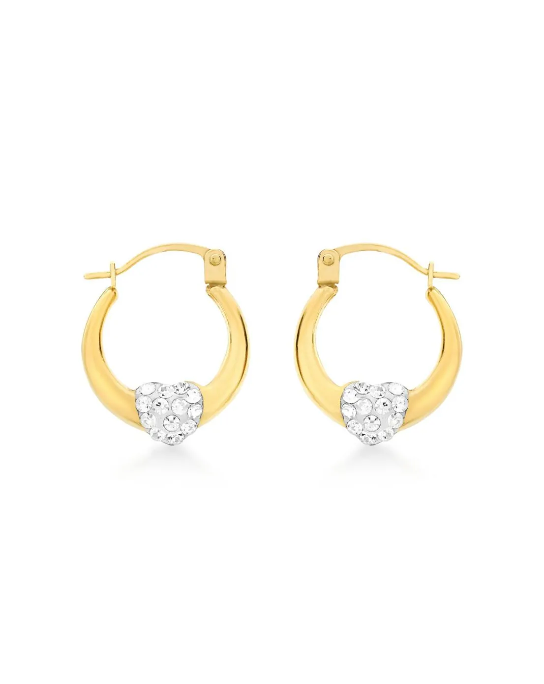 9ct Gold Crystalique Heart Earrings