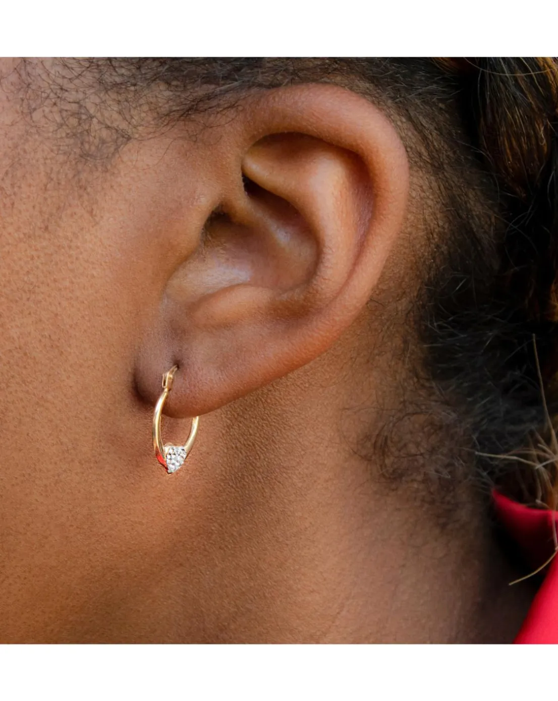 9ct Gold Crystalique Heart Earrings