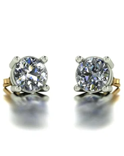 9ct Gold 1.00ct Total Eq Moissanite Earrings
