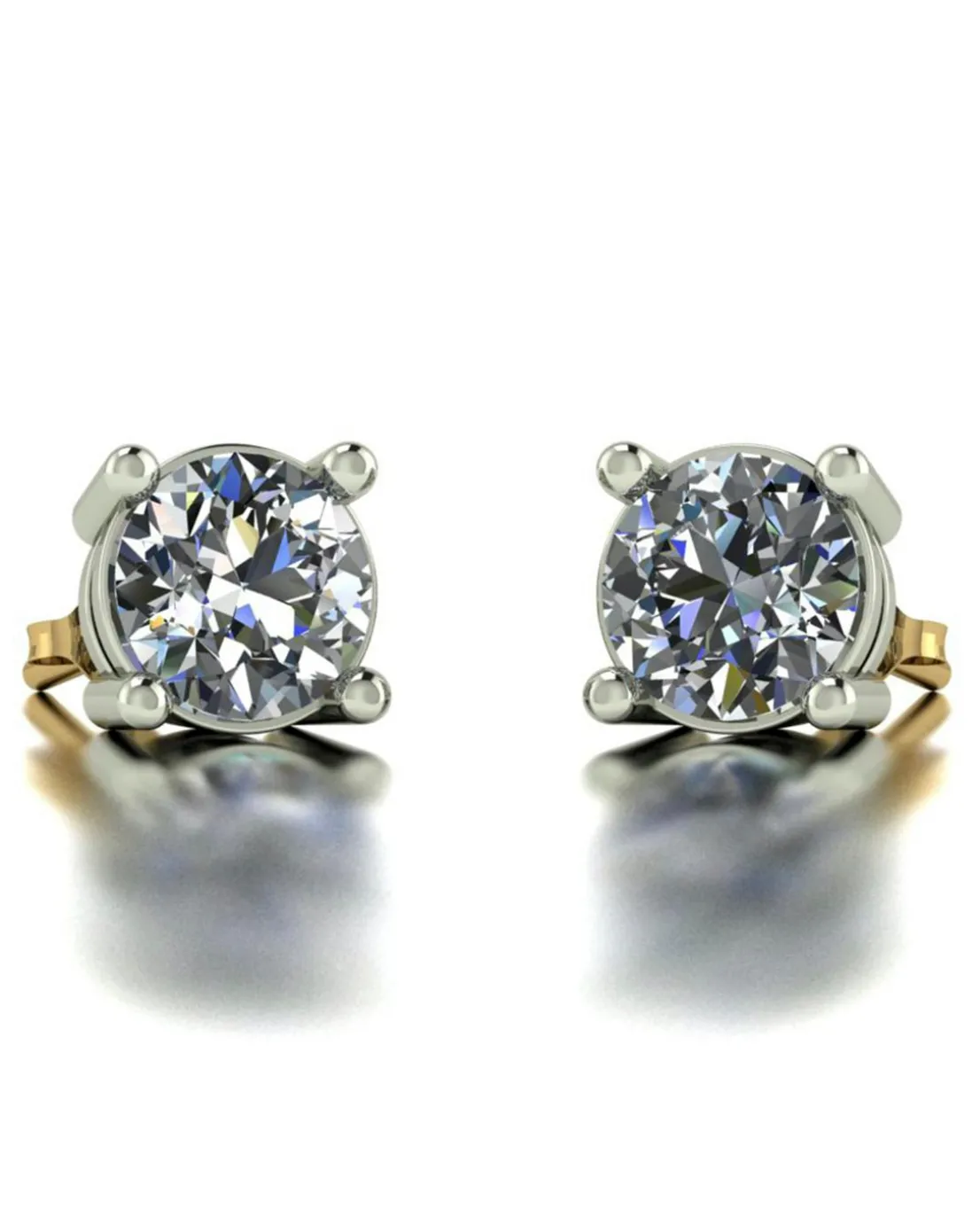 9ct Gold 1.00ct Total Eq Moissanite Earrings