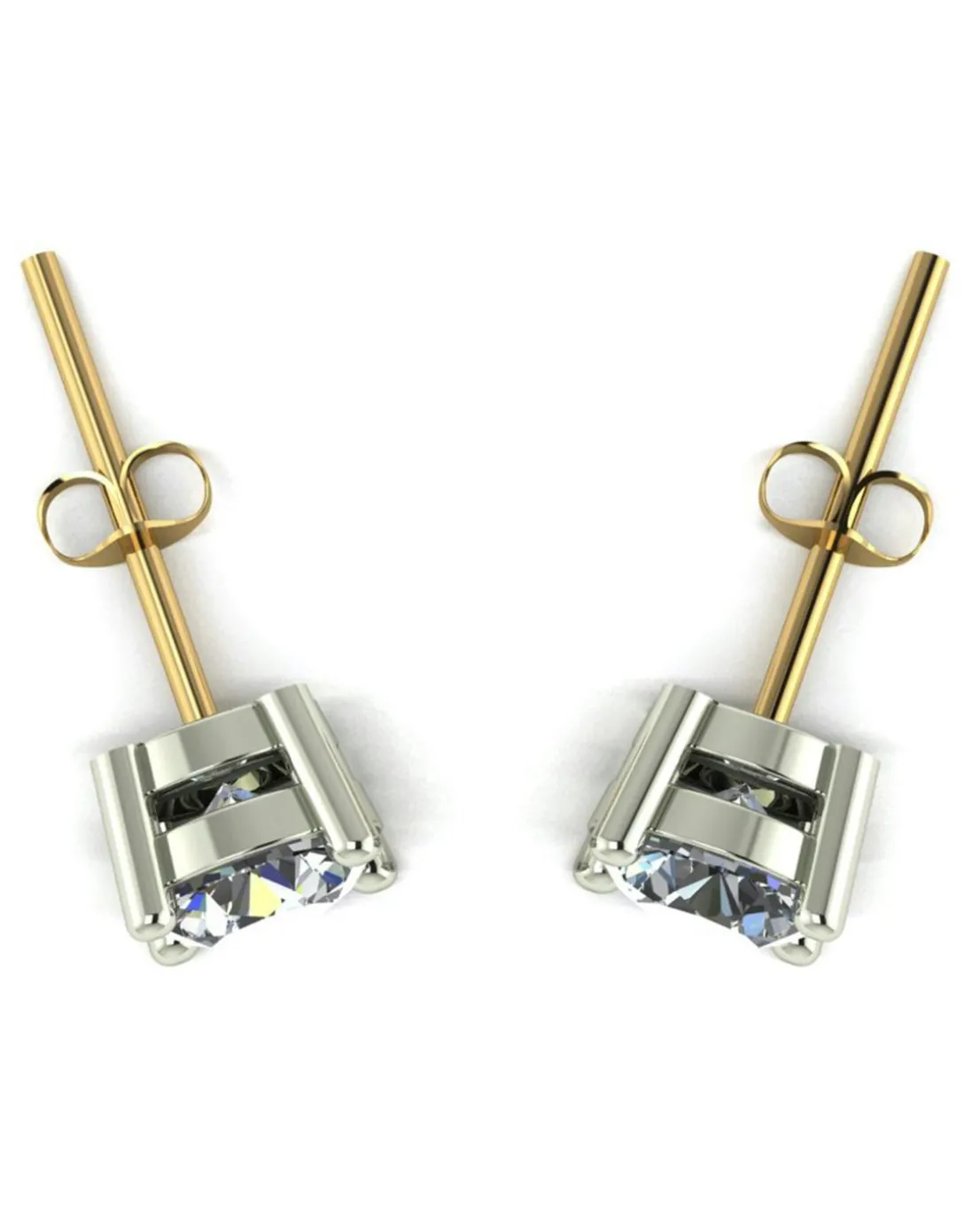9ct Gold 1.00ct Total Eq Moissanite Earrings