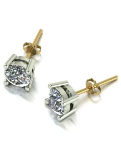 9ct Gold 1.00ct Total Eq Moissanite Earrings