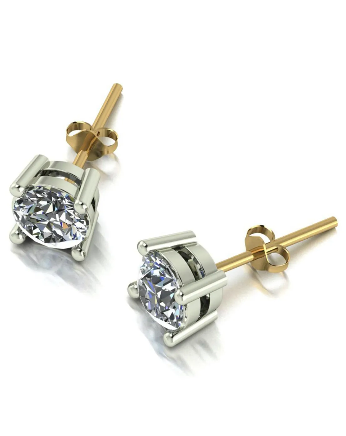 9ct Gold 1.00ct Total Eq Moissanite Earrings