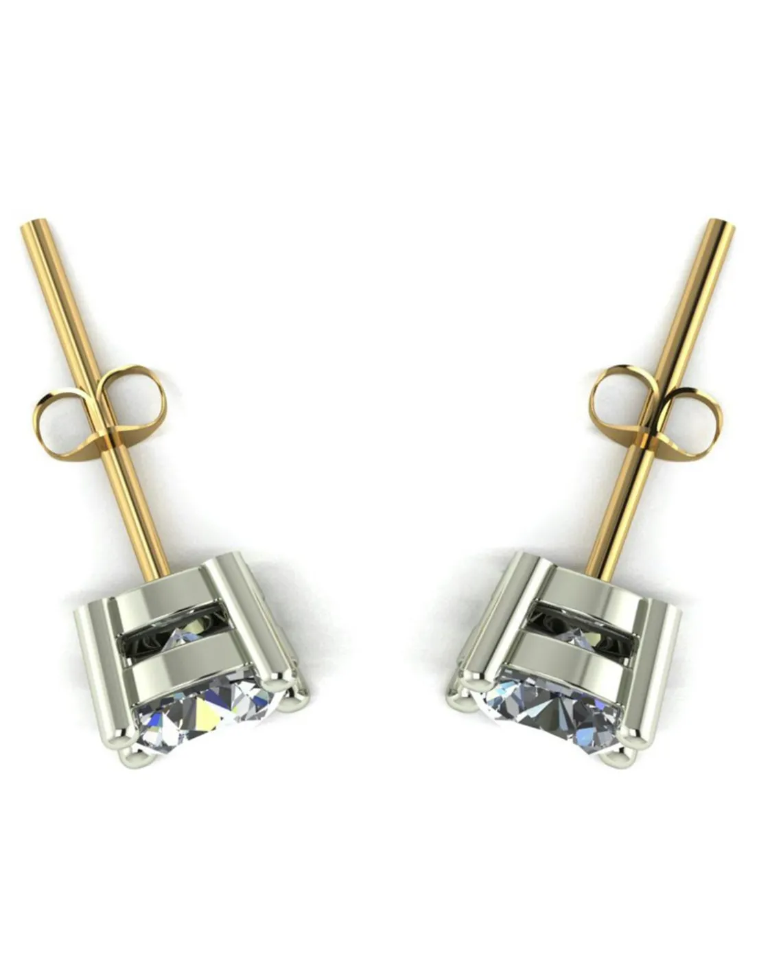 9ct Gold 1.00ct Total Eq Moissanite Earrings