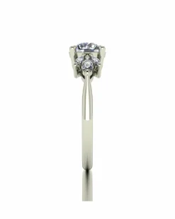 9ct Gold 1.60ct total eq Moissanite Solitaire ring with marquise sides