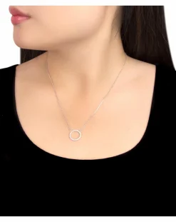 9ct Gold CZ Circle Adjustable Necklace