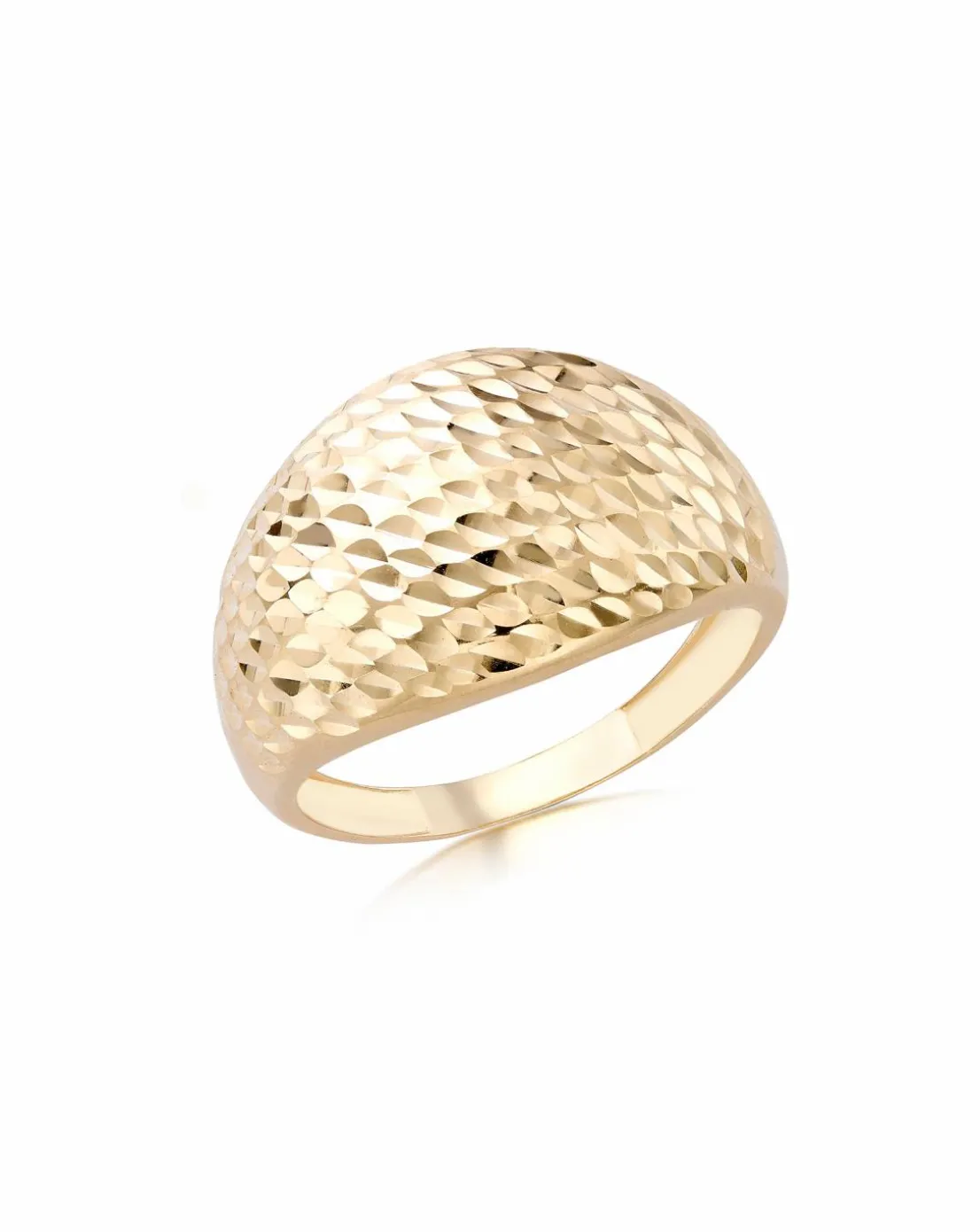9ct Gold Diamond Cut Dome Ring