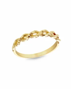 9ct Gold Diamond Cut Half Twist Ring