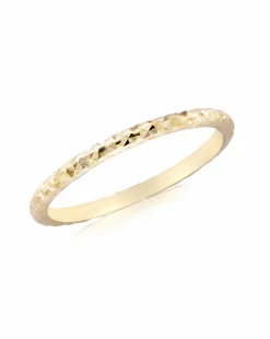 9ct Gold Diamond Cut Slim Band Ring