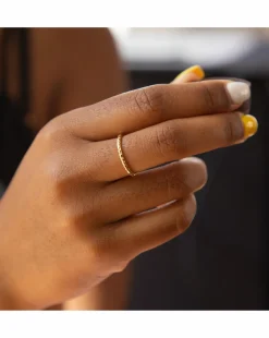 9ct Gold Diamond Cut Slim Band Ring