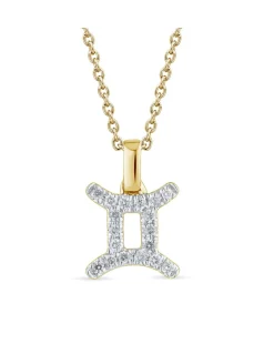 9ct Gold Diamond Gemini Pendant on 18 inch chain