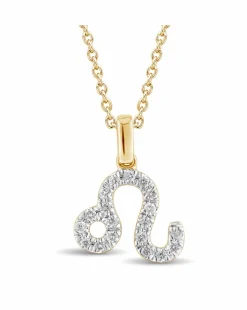 9ct Gold Diamond Leo Pendant on 18 inch chain