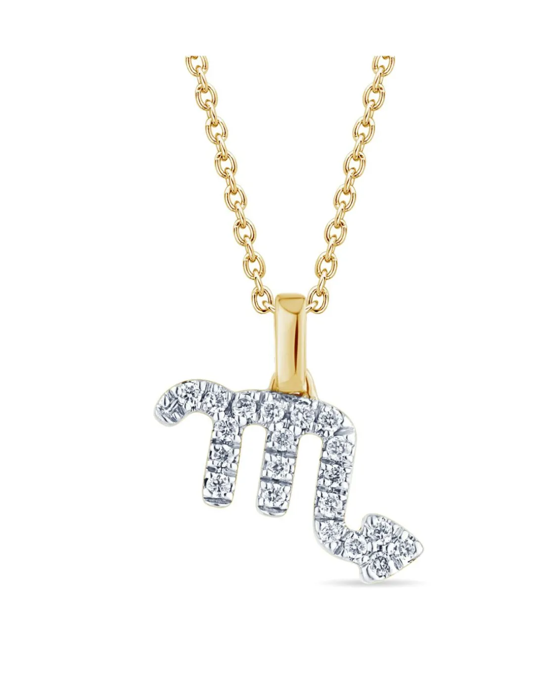 9ct Gold Diamond Scorpio Pendant on 18 inch chain