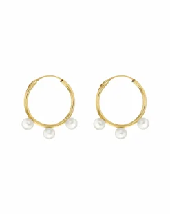 9ct Gold Fresh Pearls Hoops