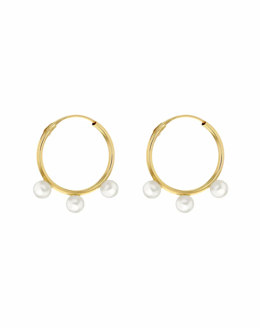 9ct Gold Fresh Pearls Hoops