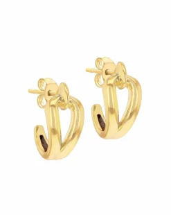 9ct Gold Hook Knot Half Creole Studs