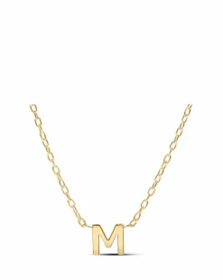 9ct Gold 5mm initial necklace 18