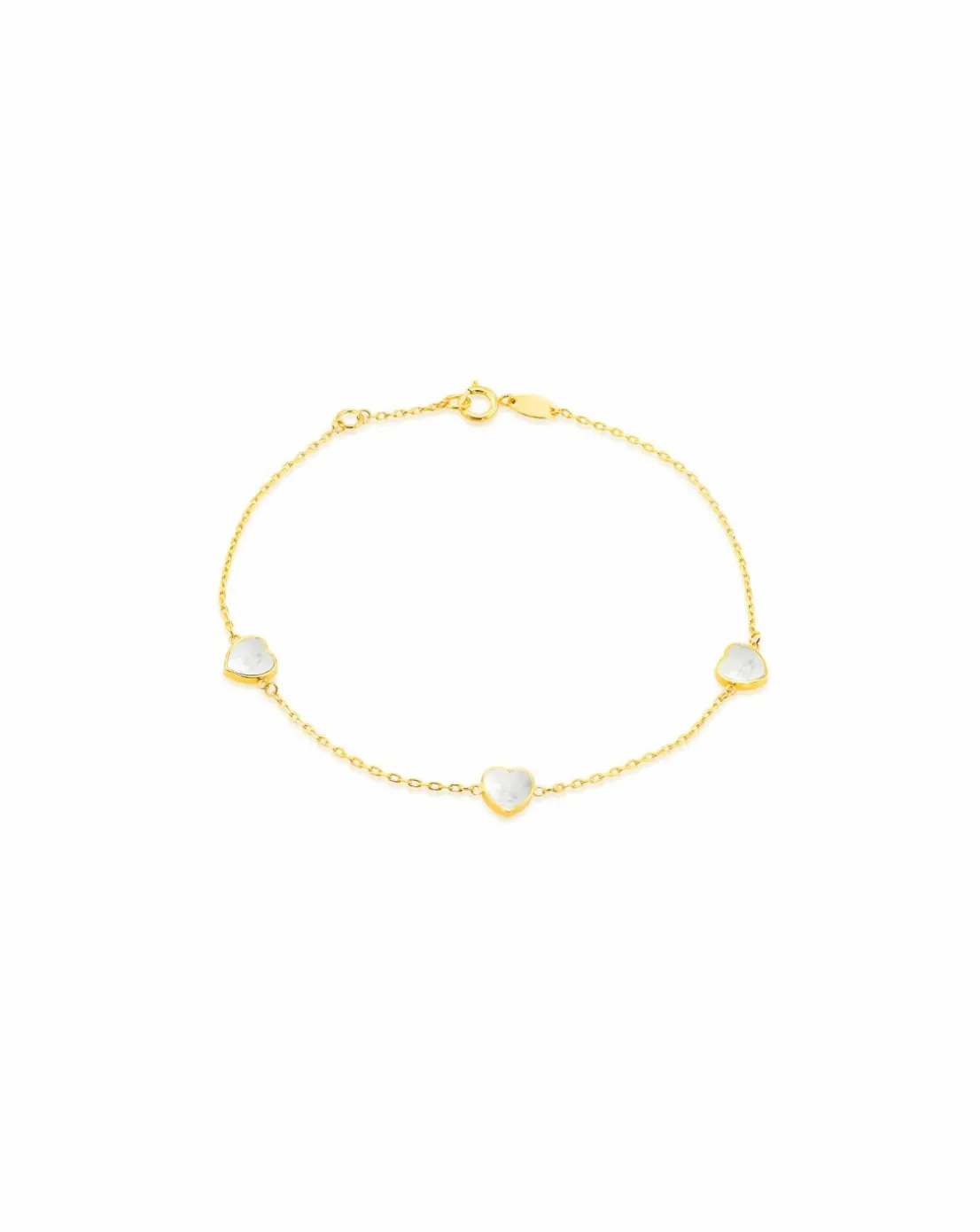9CT Gold Mother of Pearl Heart Bracelet