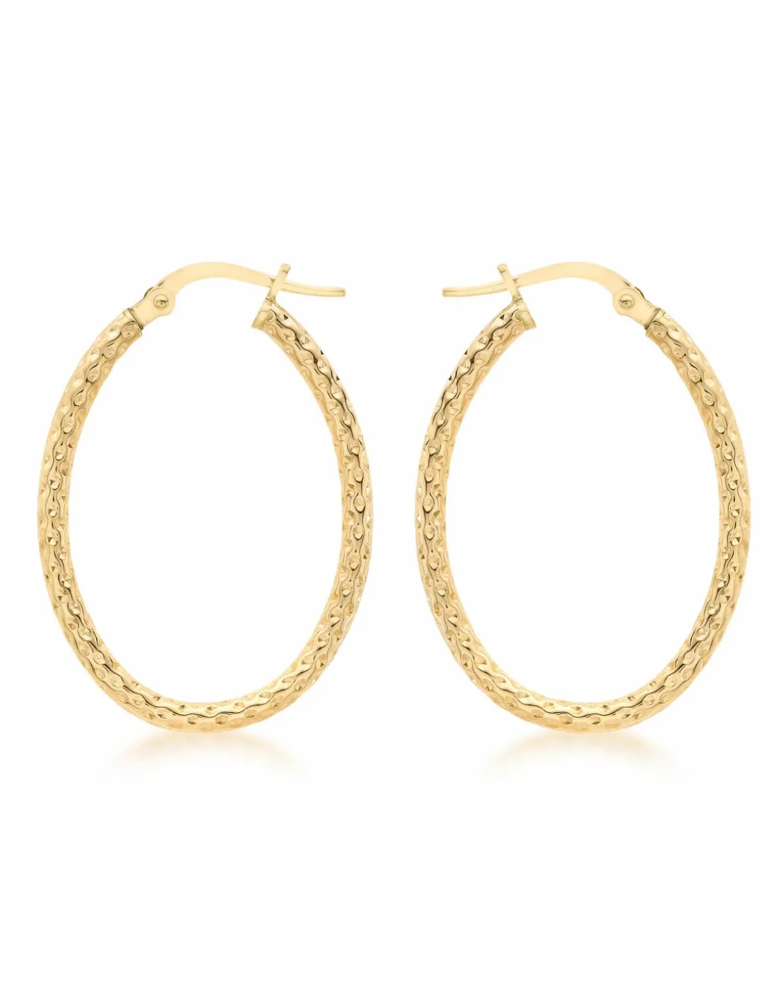 9Ct Gold Pattern Hoop Earring