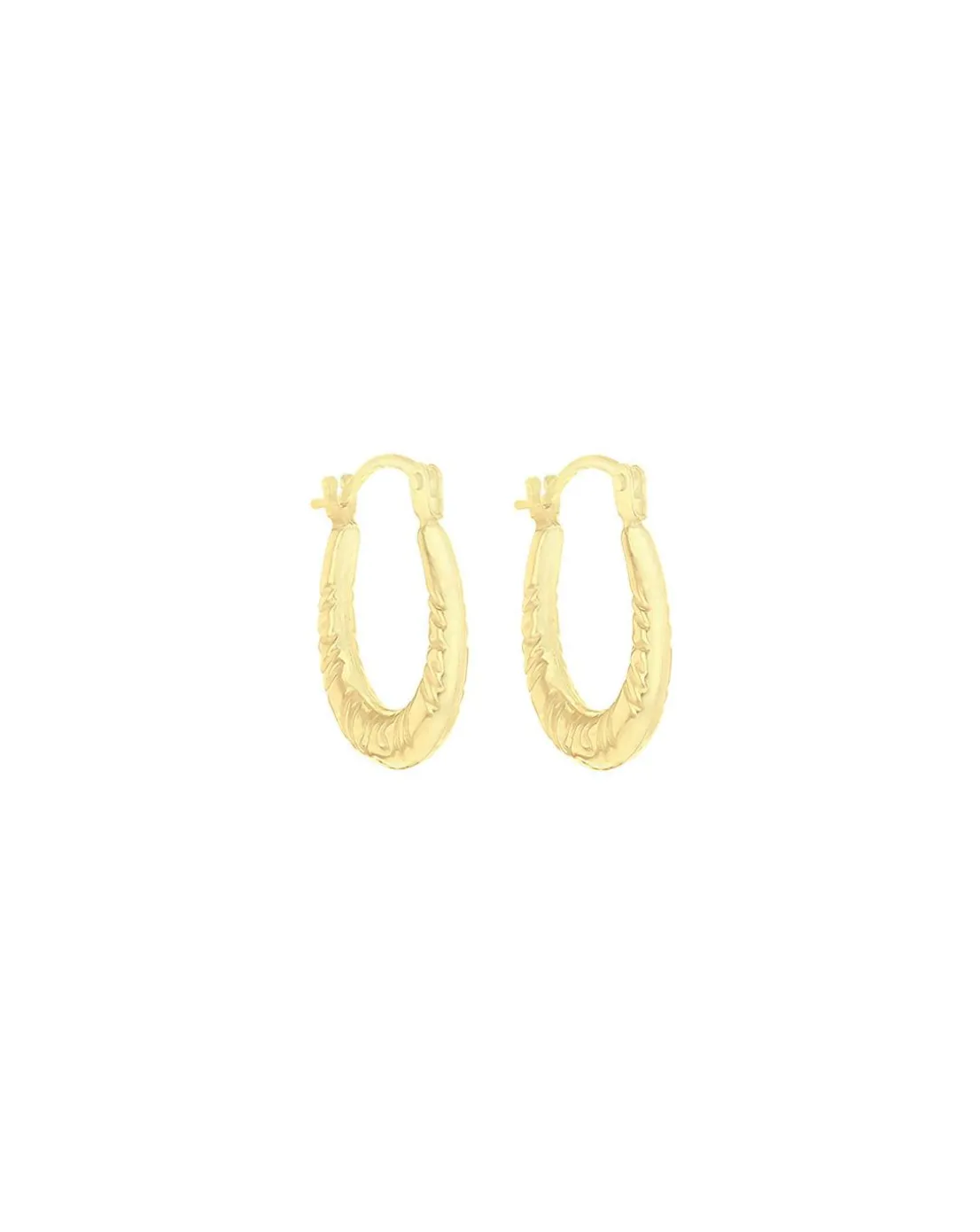 9ct Gold Patterned Creole Earrings
