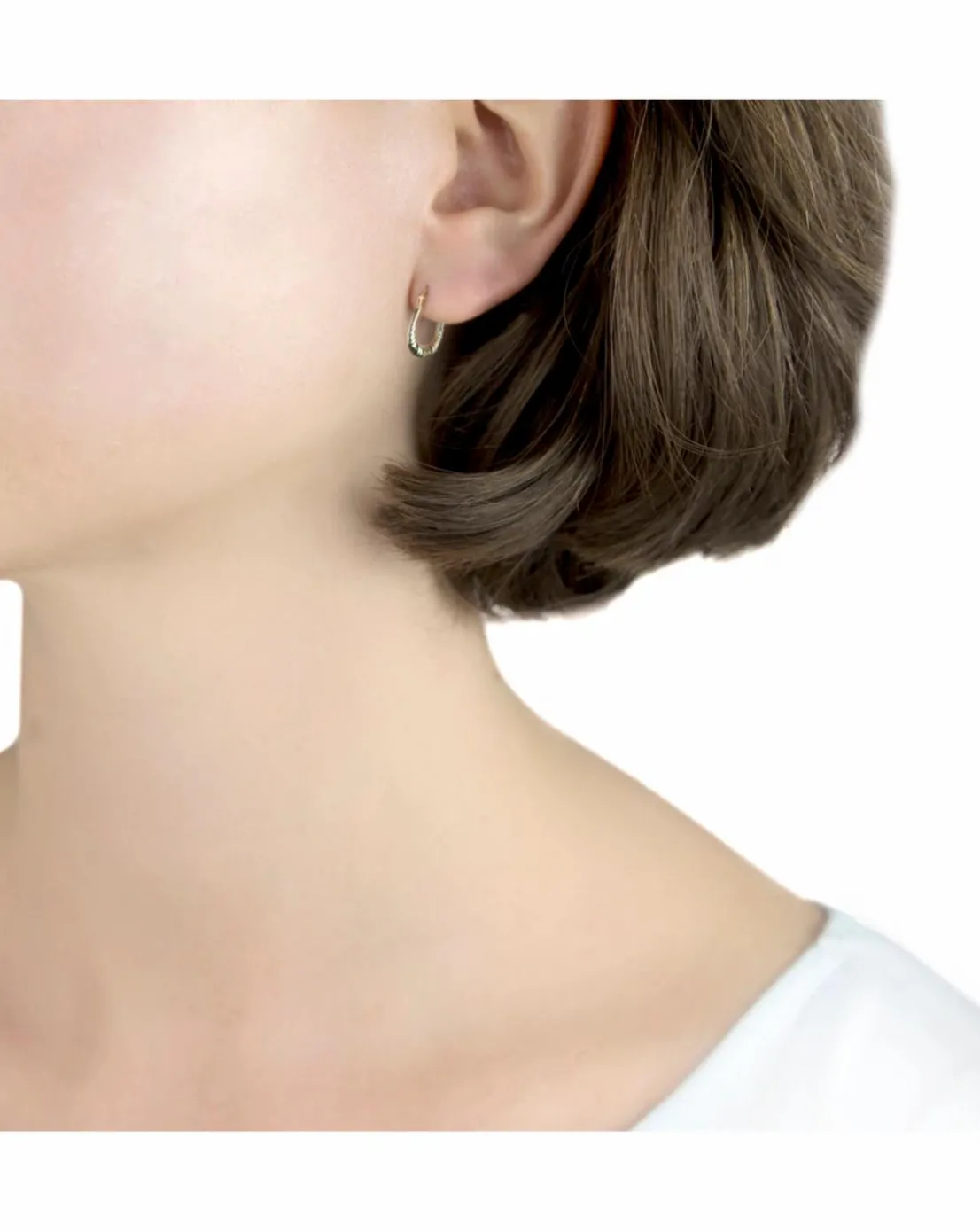 9ct Gold Patterned Creole Earrings