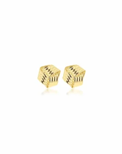 9ct Gold Ribbed Knot Stud Earrings