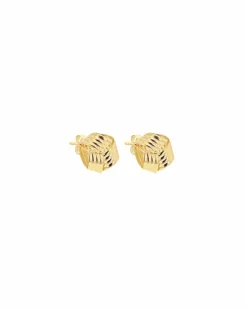 9ct Gold Ribbed Knot Stud Earrings