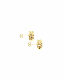 9ct Gold Ribbed Knot Stud Earrings