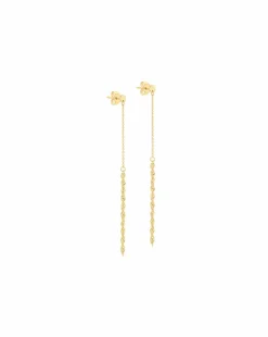 9ct Gold Rope &Trace Chain Drop Earrings