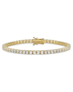 9CT Gold Round CZ Tennis Bracelet