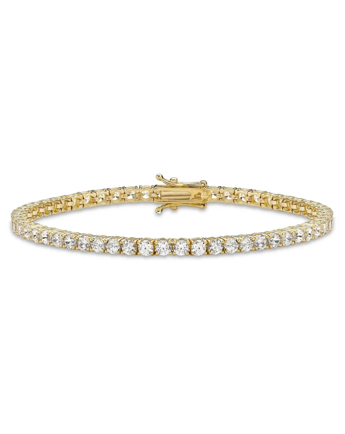 9CT Gold Round CZ Tennis Bracelet