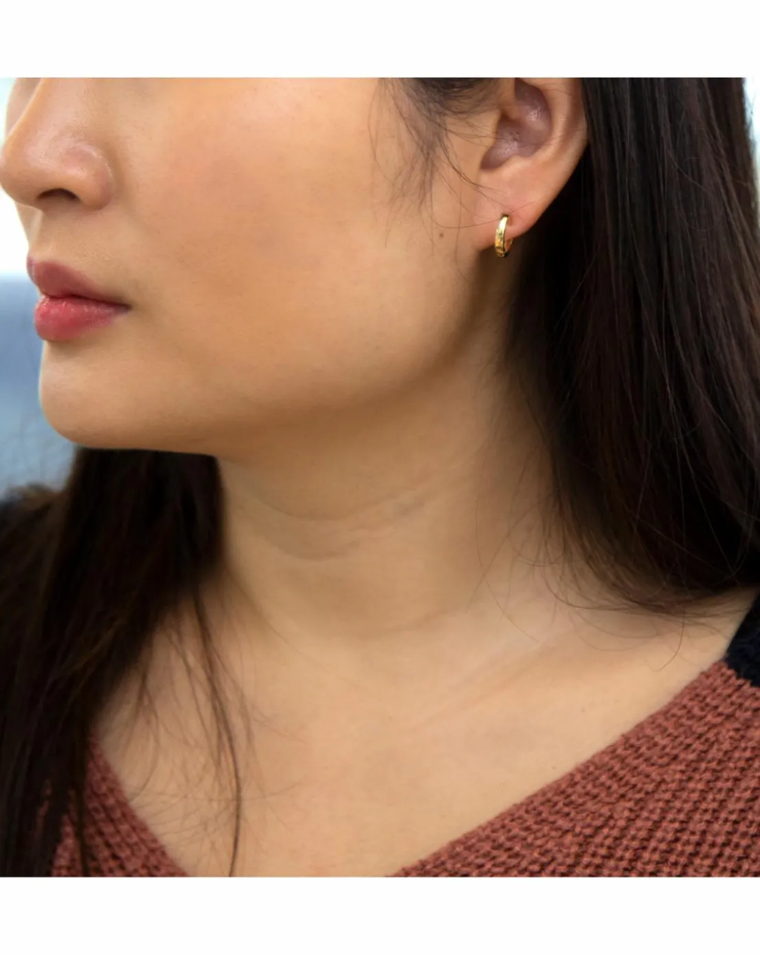 9ct Gold Tube Huggy Hoop Creole Earrings