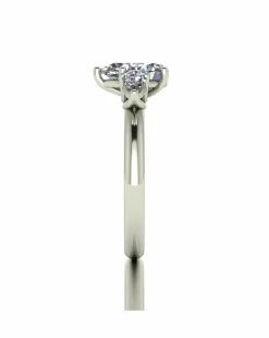 9ct White Gold 2ct Pear Shaped Moissanite Trilogy Ring