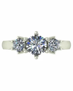 9ct White Gold 1ct Total Eq Moissanite Solitaire Ring with Moissanite Shoulders