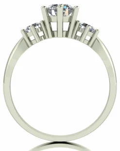 9ct White Gold 1ct Total Eq Moissanite Solitaire Ring with Moissanite Shoulders
