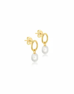 9ct Yellow Gold Baroque Fresh Water Pearl Drop Earrings