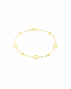 9ct Yellow Gold Circle with Bead Bracelet