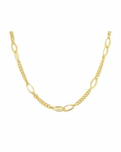 9ct Yellow Gold Fancy Curb Double Oval Necklace
