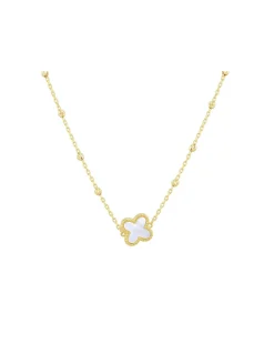 9ct Yellow Gold Mother of Pearl Clover Necklace