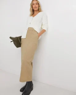 Dark Stone Lyocell Rich Maxi Column Skirt