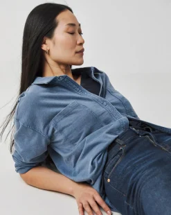 Denim Blue Jersey Shacket