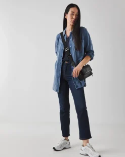 Denim Blue Jersey Shacket