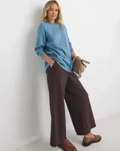 Denim Blue Side Pocket Longline Sweatshirt