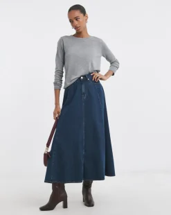 Denim Full Circle Skirt