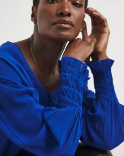 Dipped Back Long Sleeved Blouse