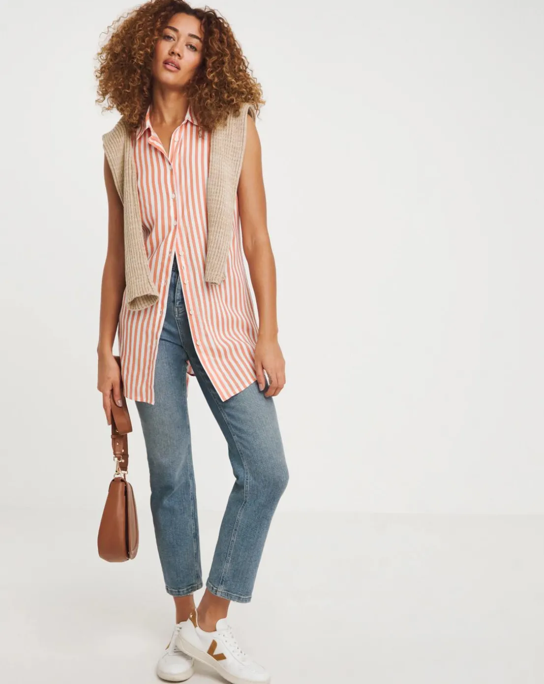Dipped Back Sleeveless Shirt