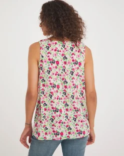 Ditsy Floral V Neck Woven Vest