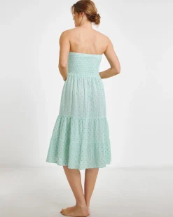 Dobby Bandeau Cotton Beach Dress